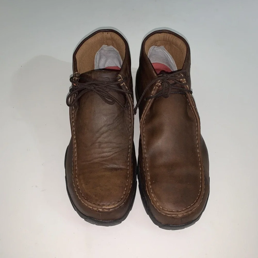 Twisted X Boots Mens Size 12W Brown Leather Chukka Ankle Steel Toe Work MDMST01